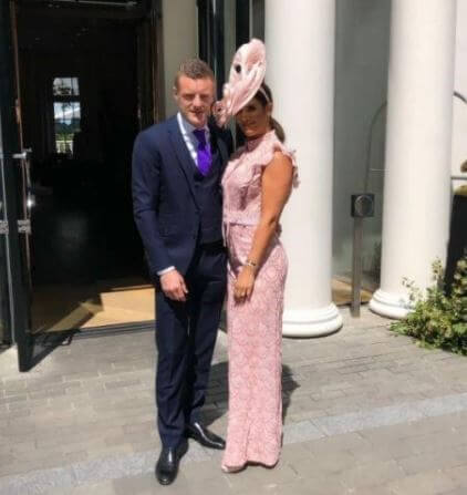 Emma Daggett ex husband Jamie Vardy with his wife in an event.